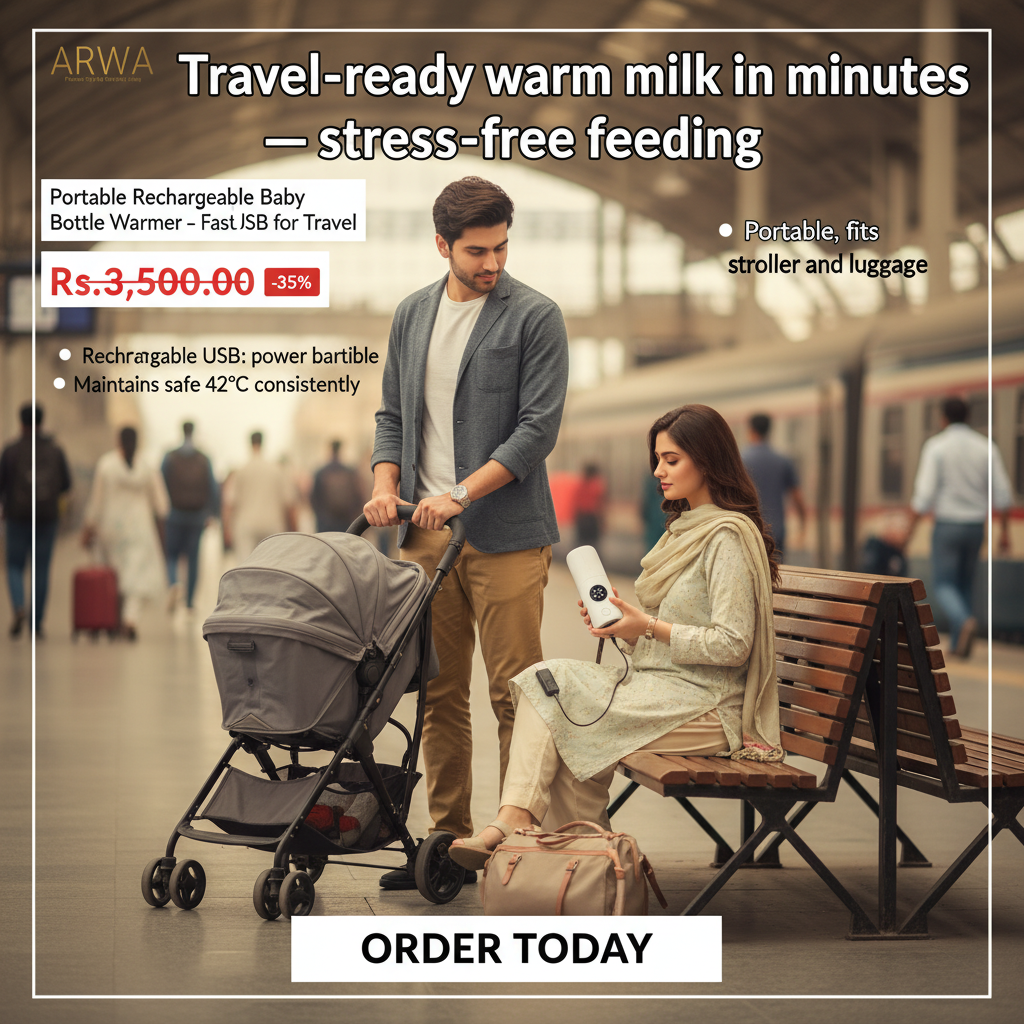 Portable Rechargeable Baby Bottle Warmer – Fast USB Milk Heater for Travel