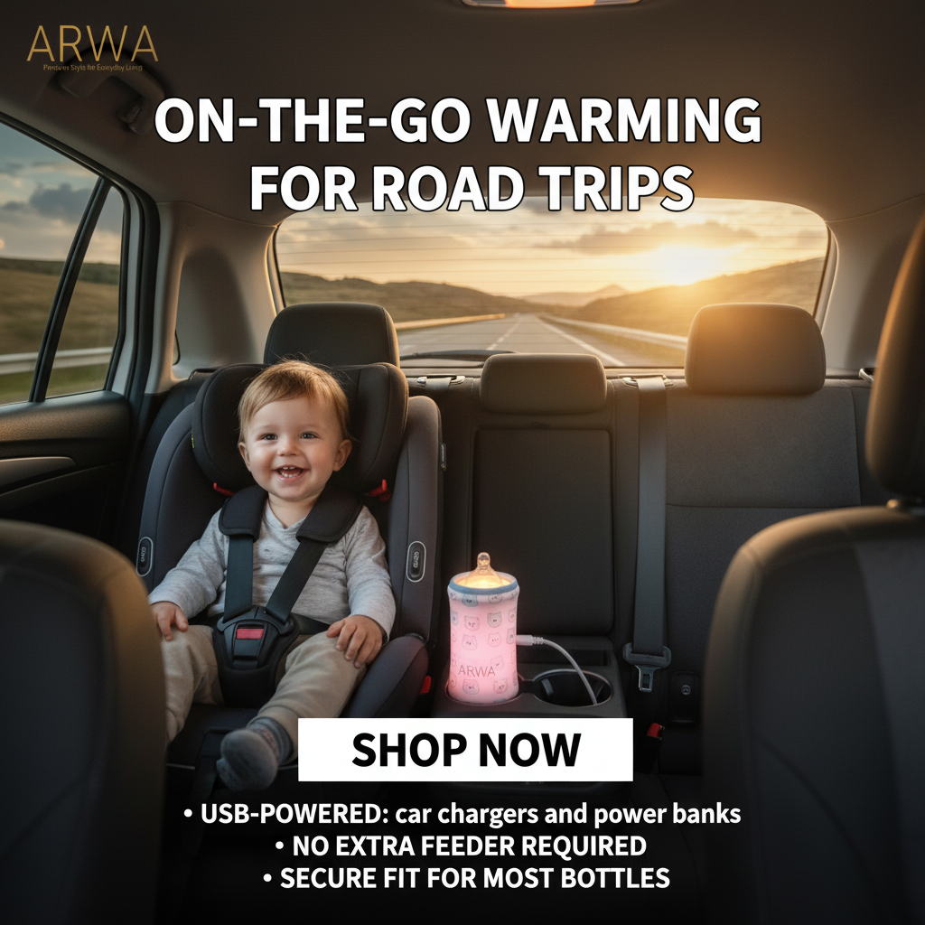Portable USB Baby Bottle Warmer – Insulated Milk Heater Sleeve for Travel & Home | No Feeder Needed