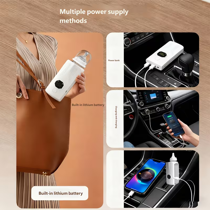 Portable Rechargeable Baby Bottle Warmer – Fast USB Milk Heater for Travel